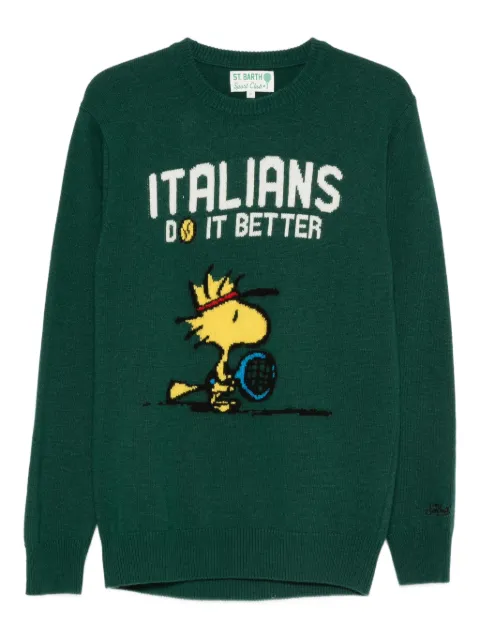 MC2 Saint Barth suéter con estampado gráfico de tenis en colaboración con Peanuts