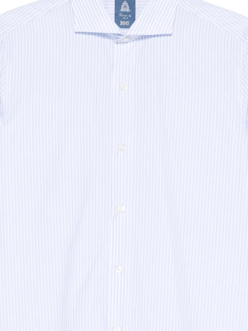 Finamore 1925 Napoli Gestreept overhemd Blauw