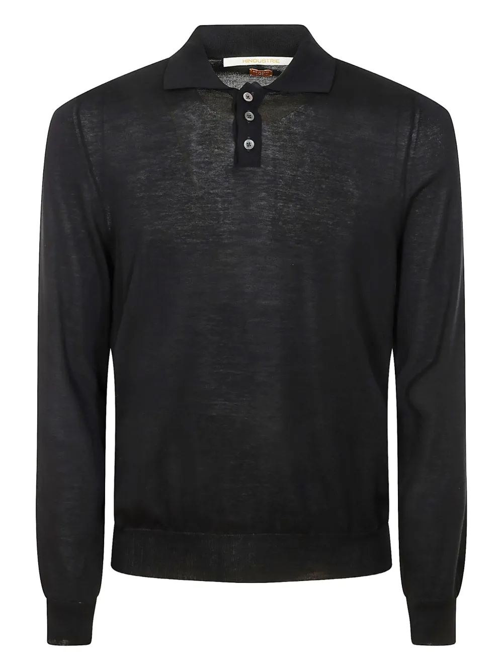 Alpha Industries long-sleeve cotton polo shirt | Black | Image 1