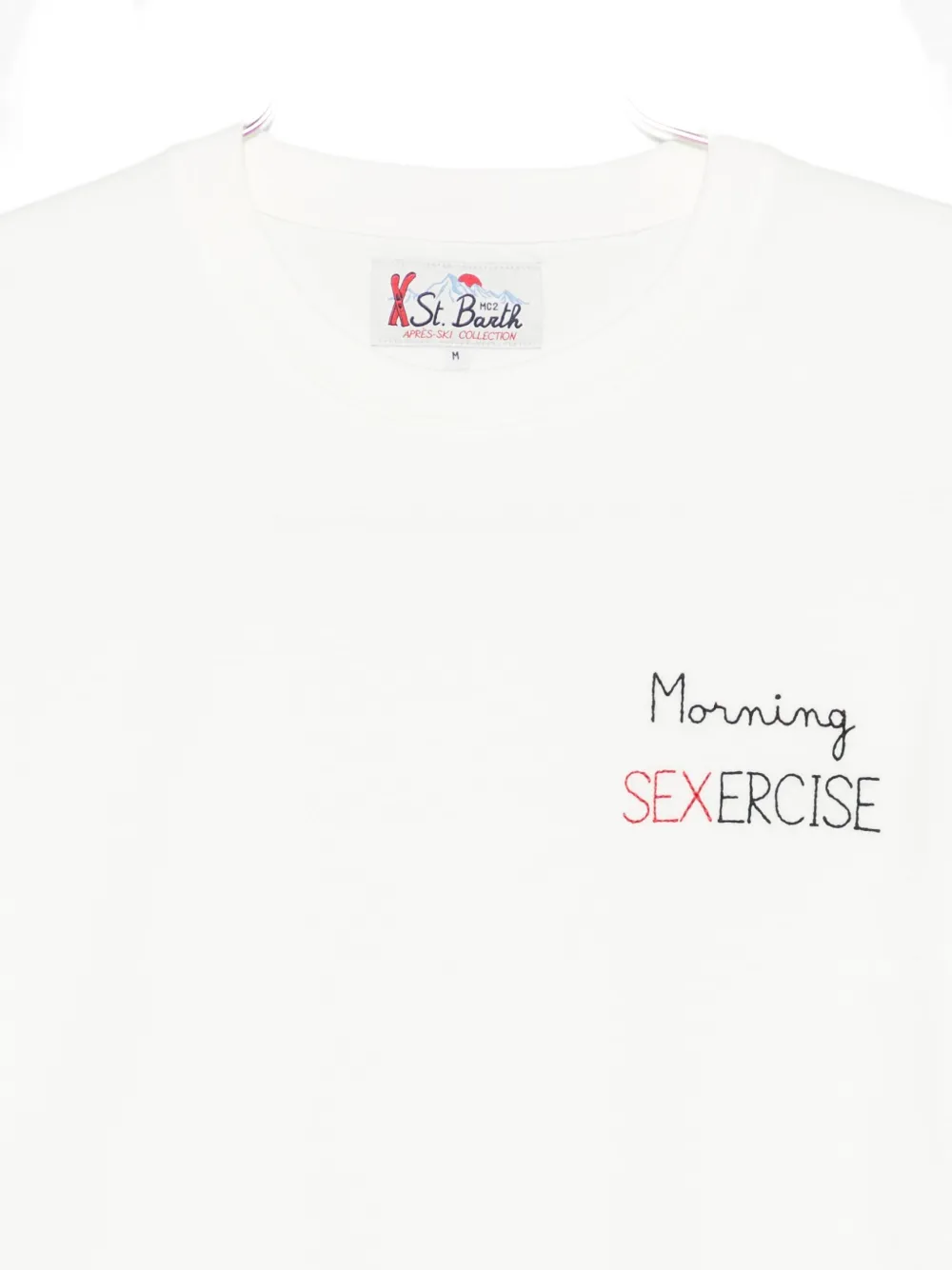 Mc2 Saint Barth Embroidered Cotton T-shirt In White