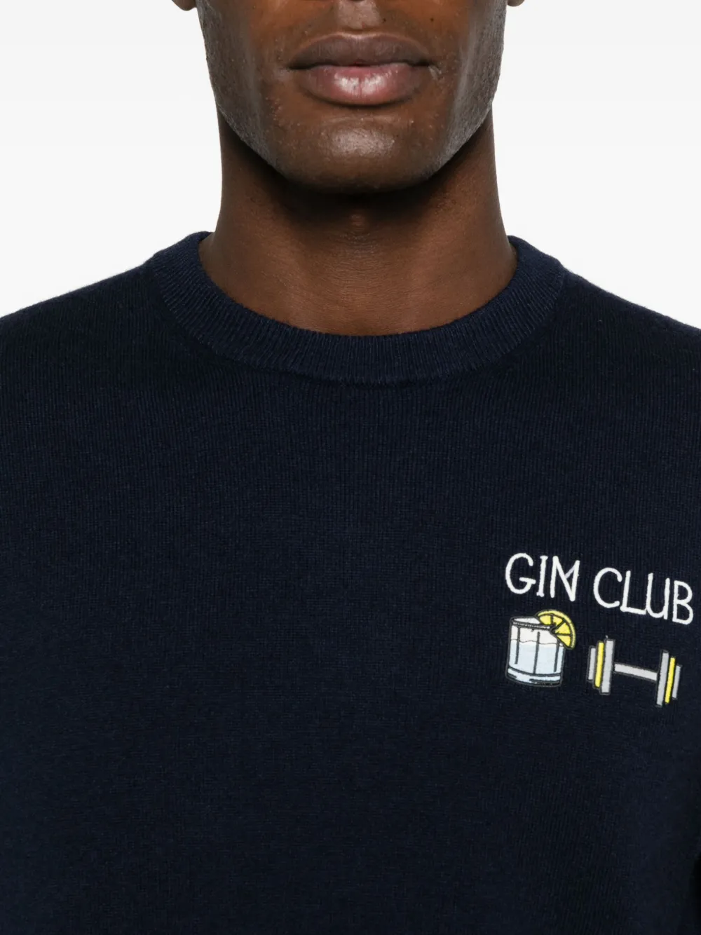 Mc2 Saint Barth Gin Club-embroidered Jumper In Blue