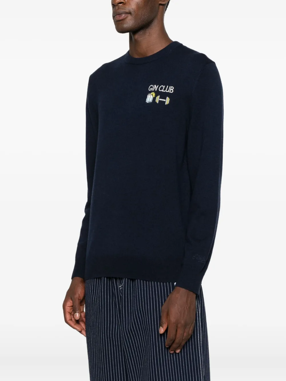 Mc2 Saint Barth Gin Club-embroidered Jumper In Blue