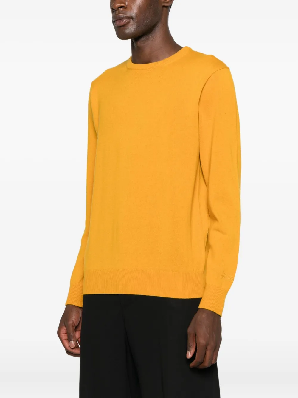 Mc2 Saint Barth Logo-embroidered Crew-neck Jumper In Orange