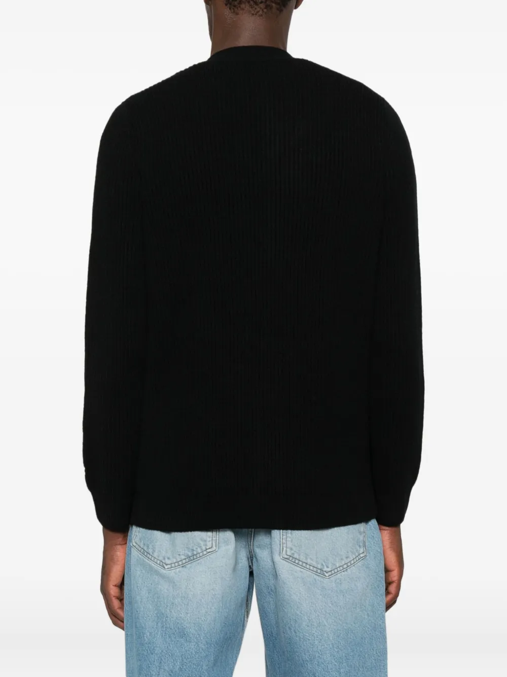 Mc2 Saint Barth Wool Cardigan In Black