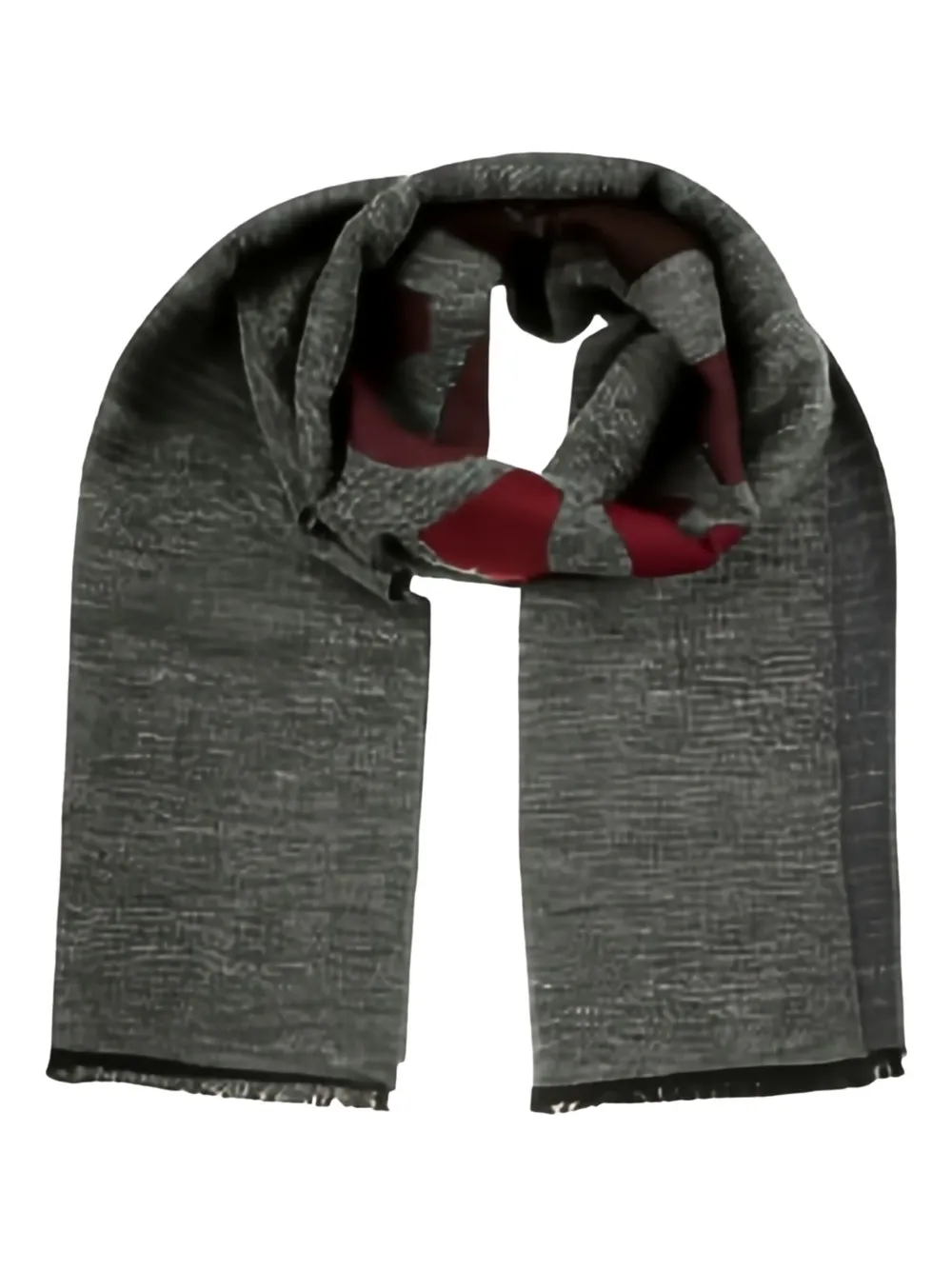 Missoni Logo-intarsia Scarf In Gray