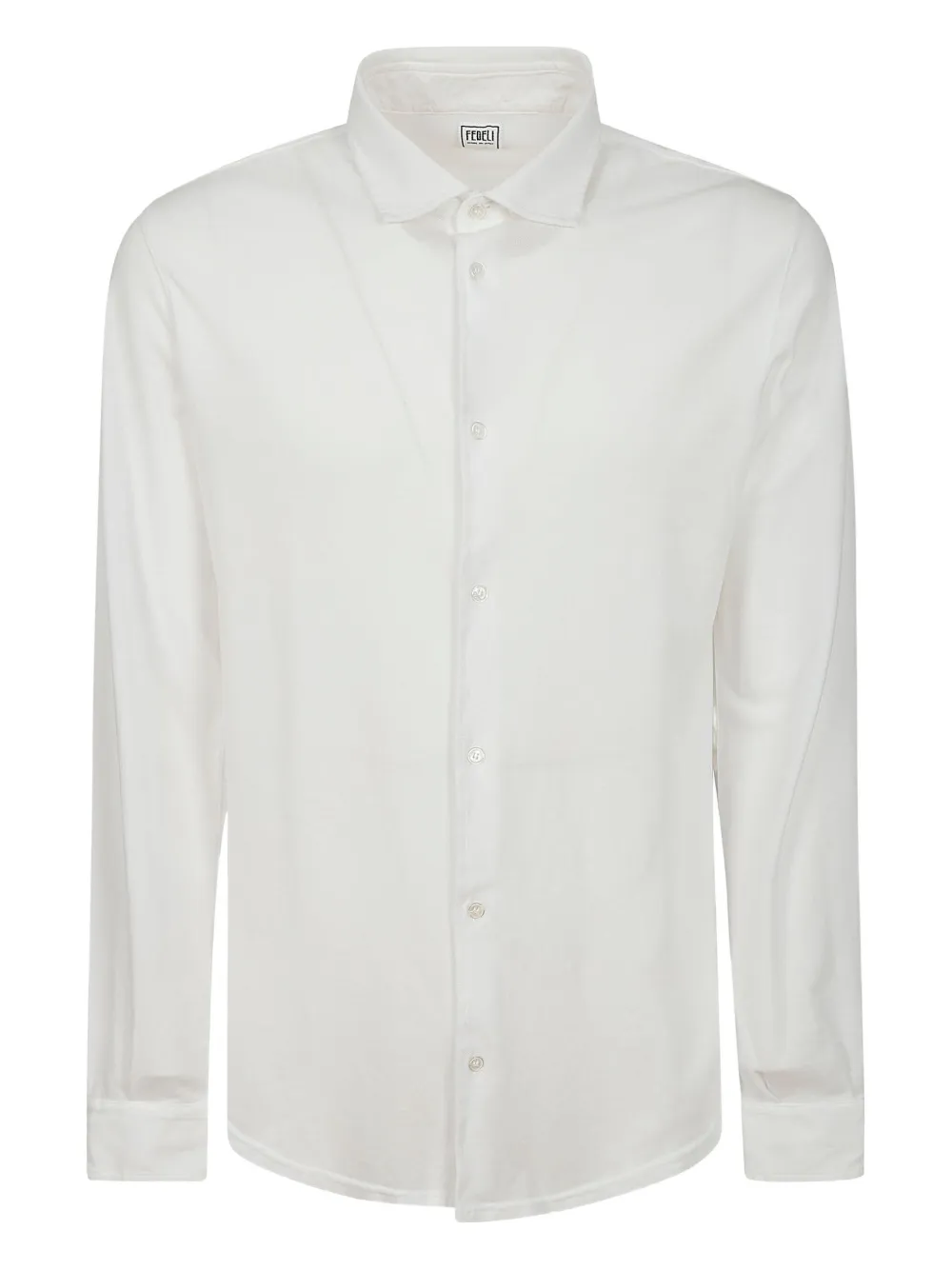 Fedeli long-sleeve cotton shirt | White | Image 1