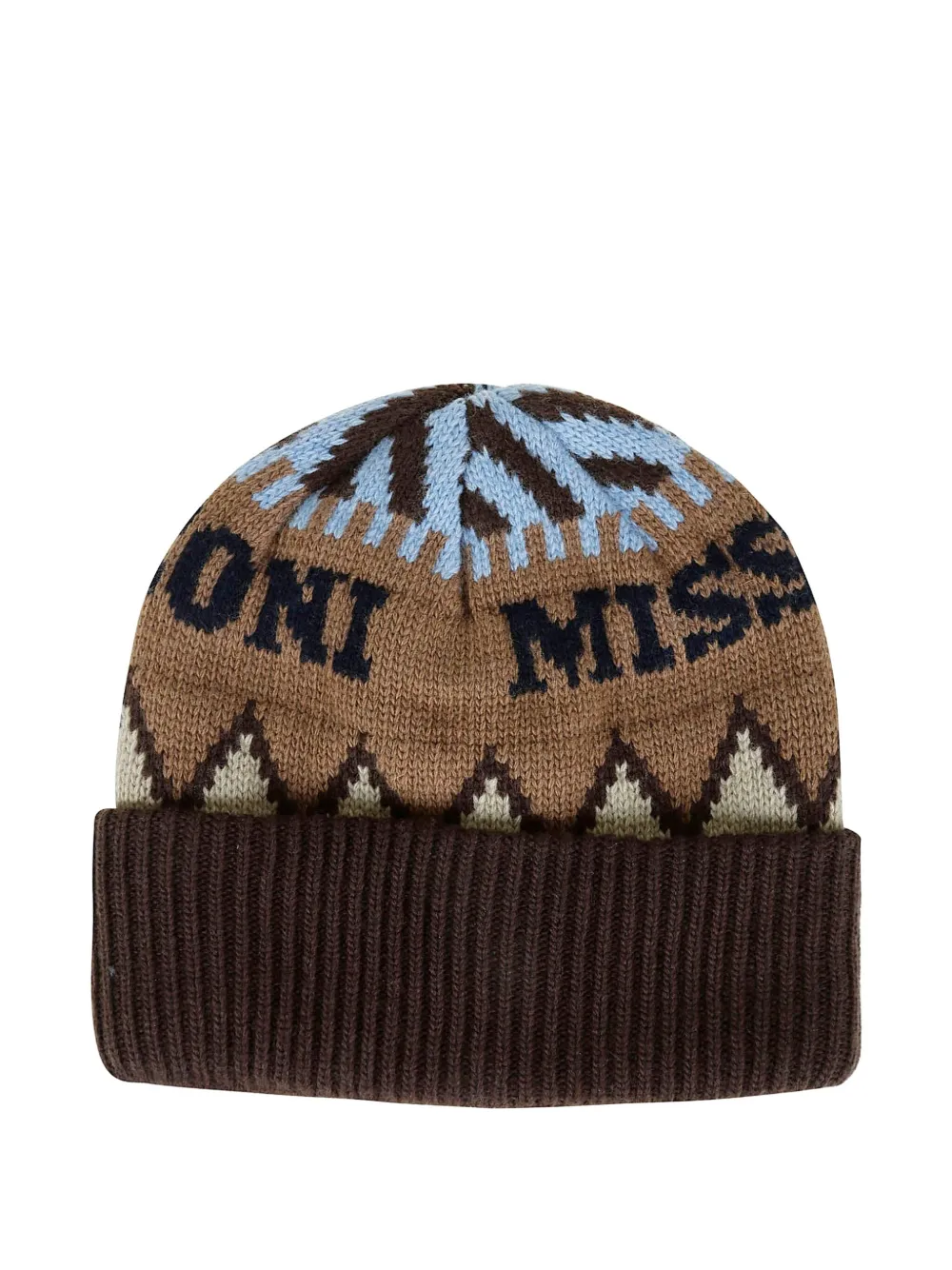 Missoni Intarsia-knit Beanie In Brown