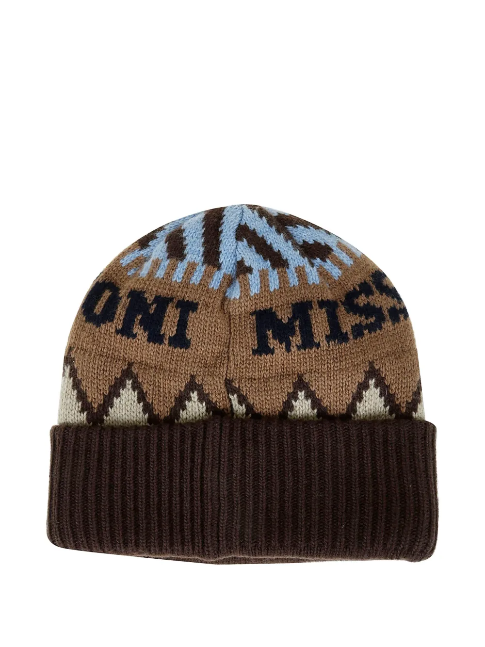 Missoni Intarsia-knit Beanie In Brown