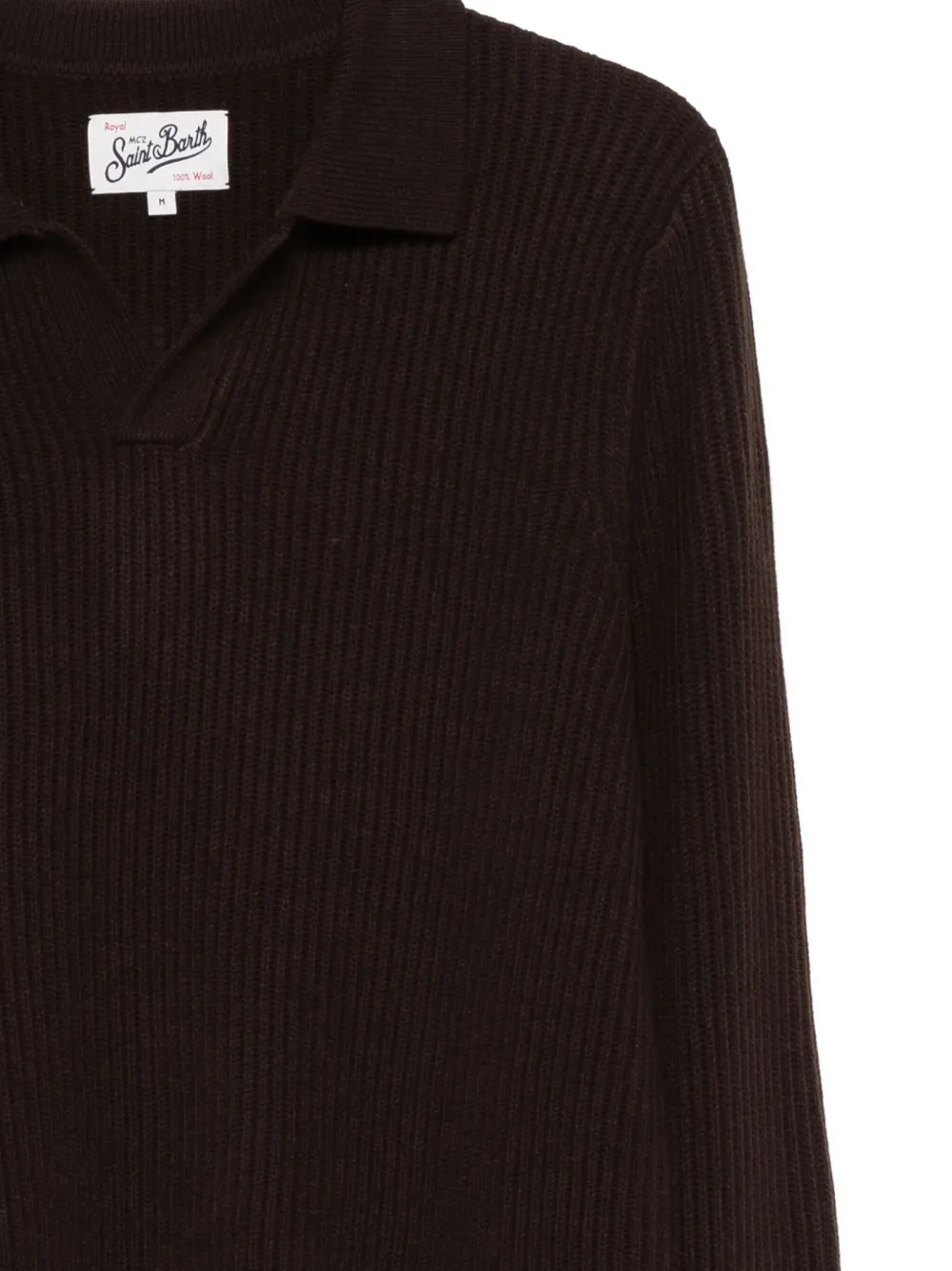MC2 Saint Barth Geribbelde trui met kraag Bruin