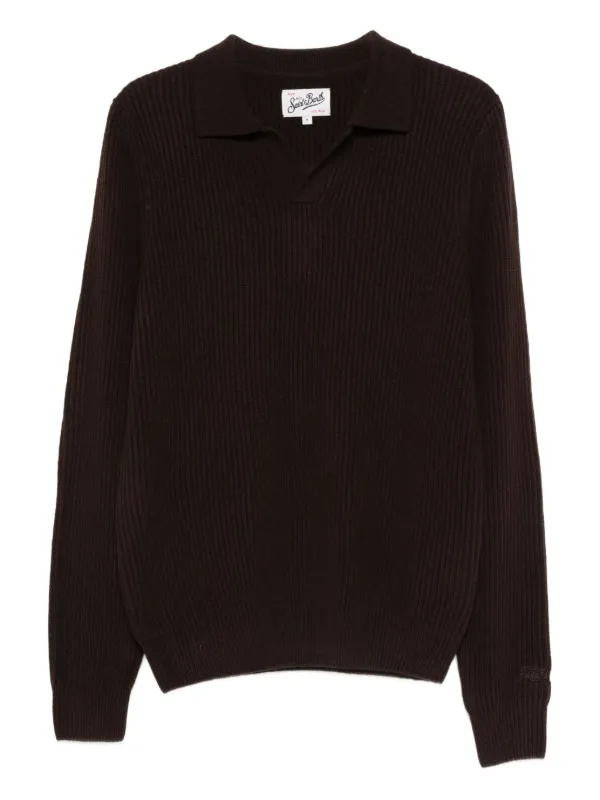 MC2 Saint Barth Ribbed Collared Sweater | Brown | FARFETCH ZA