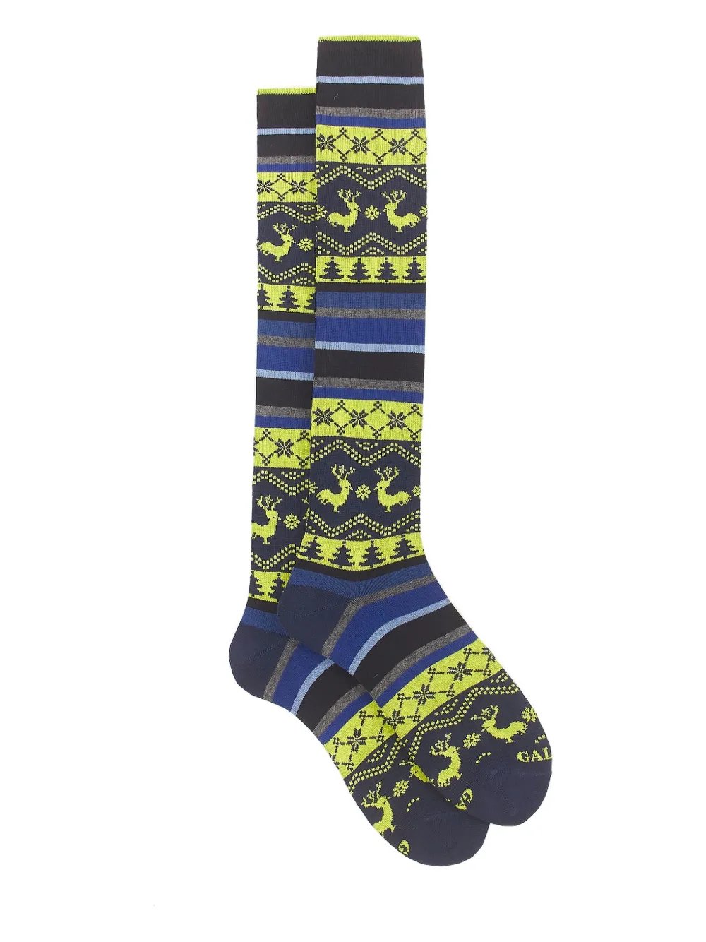 Gallo Fairisle-patterned knee-high socks | Blue | Image 1