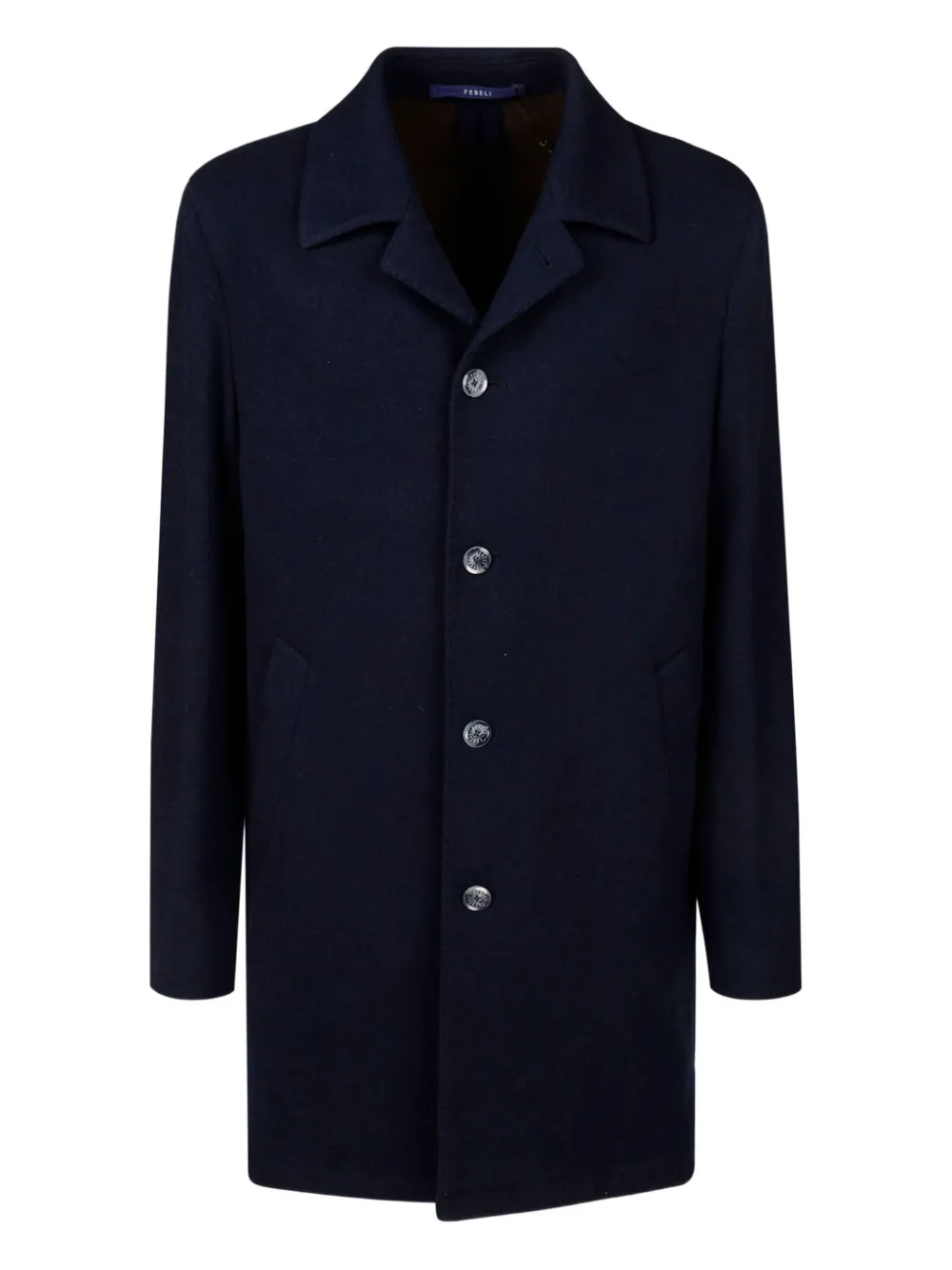 Fedeli Button-fastening Cashmere Coat In Blue