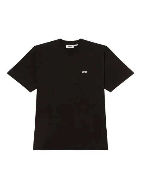 Obey logo-embroidered cotton t-shirt