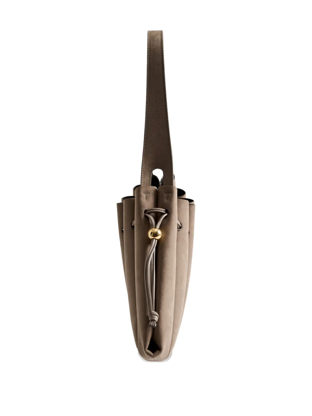 Themoirè Gedrapeerde schoudertas Bruin