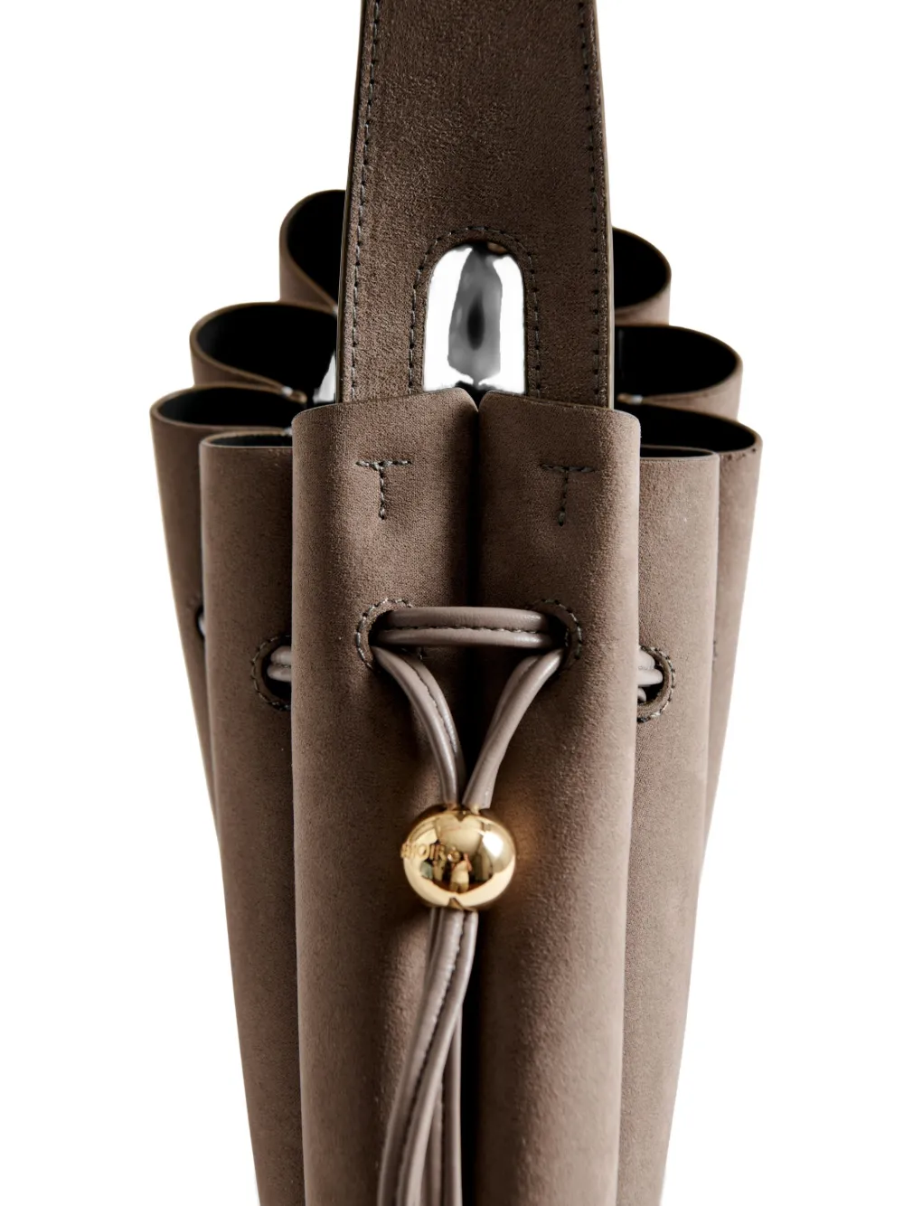 Themoirè Gedrapeerde schoudertas Bruin