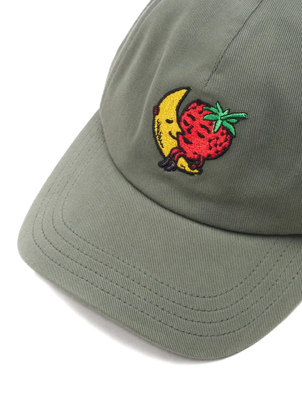 Sky High Farm Moon Strawberry Embroidered Cap In Green