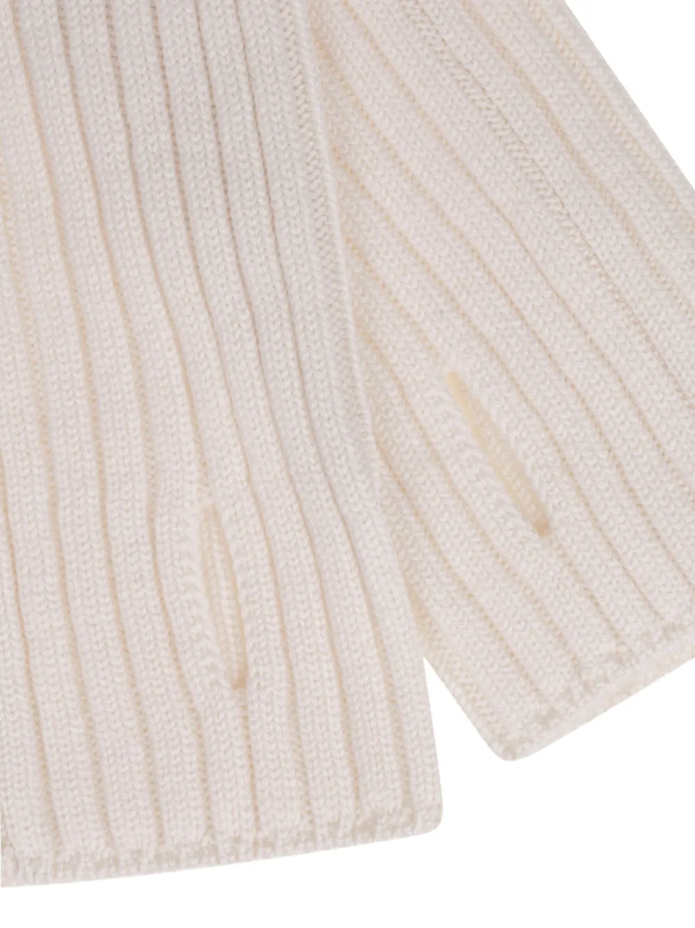 Zanone Geribbelde wollen handschoenen - Beige