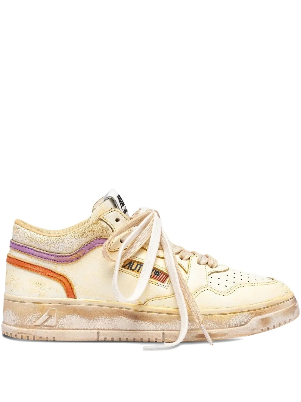 Autry Medalist stripe leather sneakers | Neutrals | Image 1