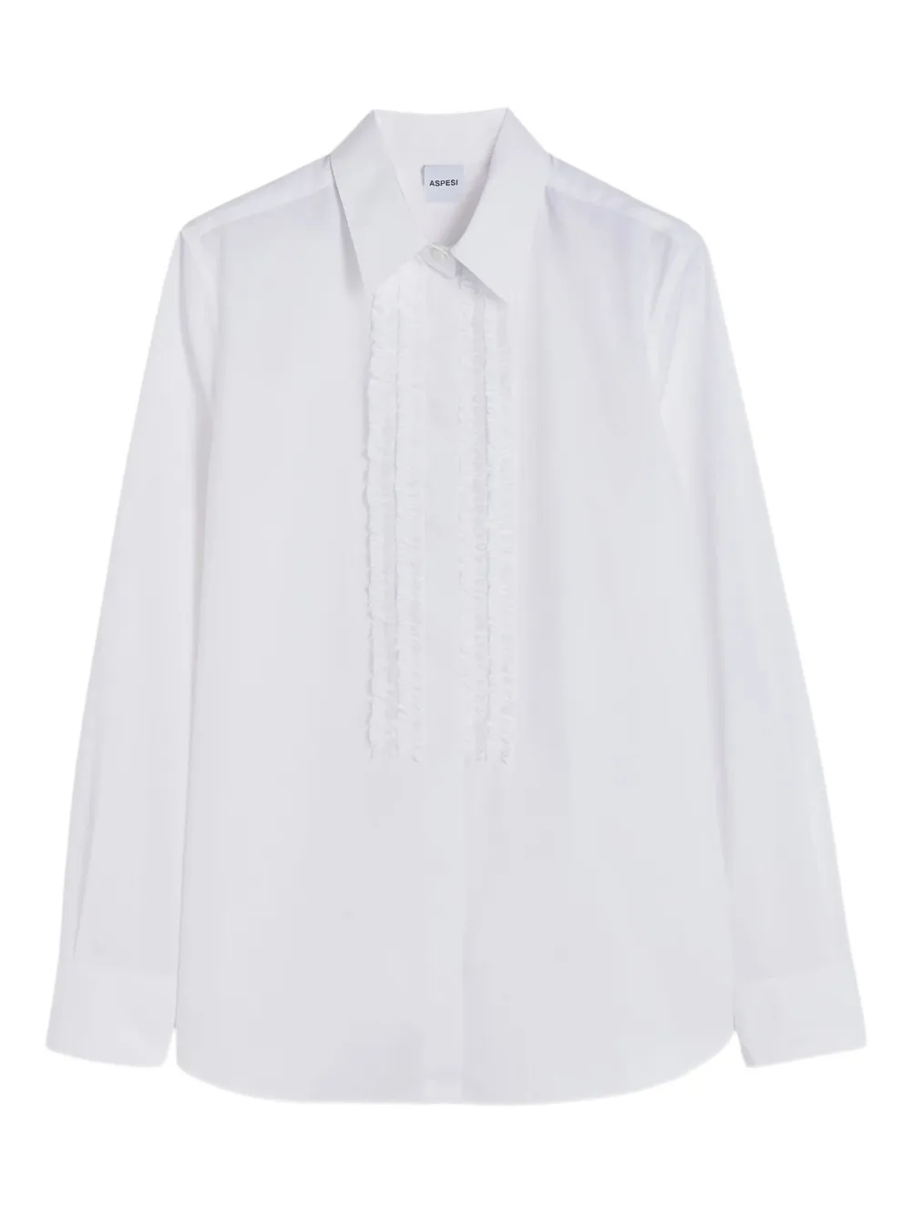 ASPESI ruffled cotton shirt - ホワイト ASPESI ruffled cotton shirt - ホワイト