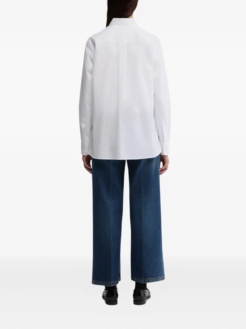 ASPESI Katoenen shirt met ruches Wit