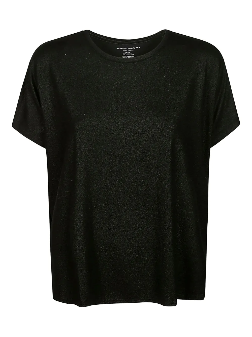 Majestic Filatures glitter-effect short-sleeved T-shirt | Black | Image 1