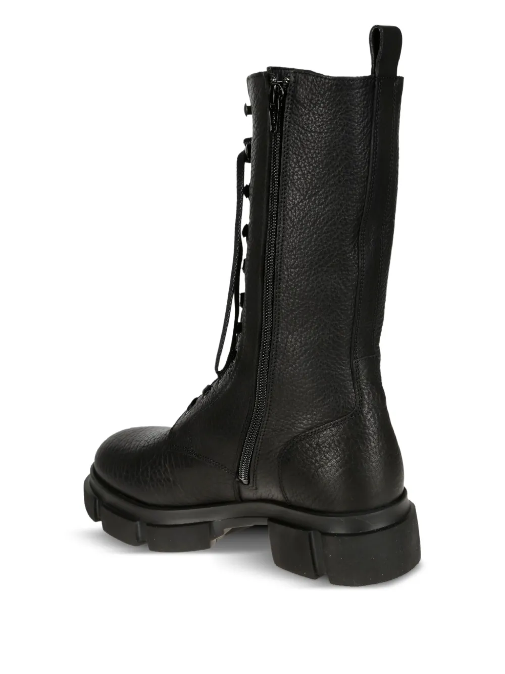 Copenhagen Leather Combat Boots In Black