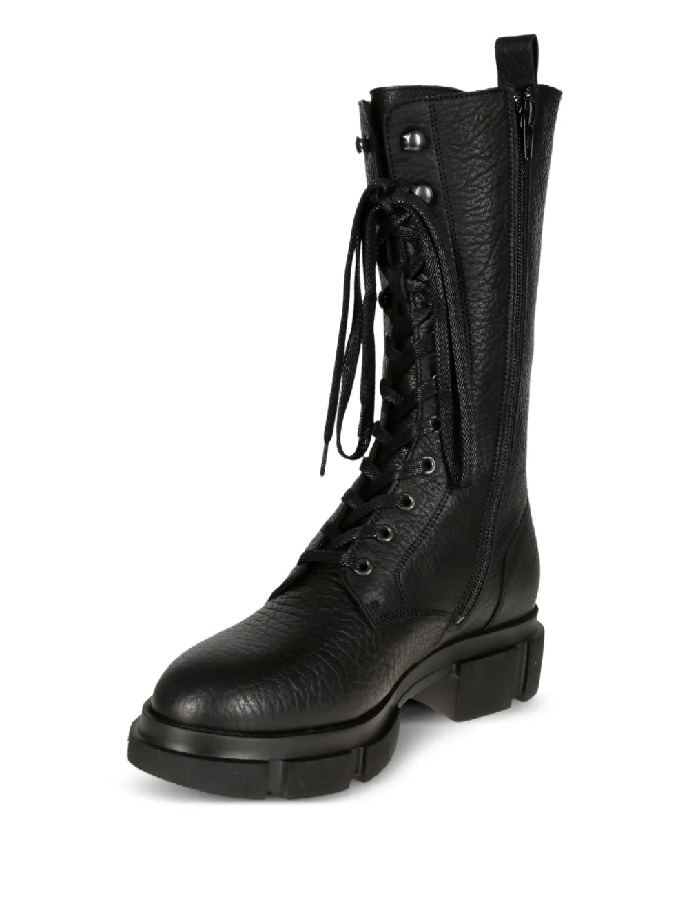 Copenhagen Leather Combat Boots In Black
