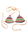 MC2 Saint Barth zig-zag patterned lace-up bikini top - Orange