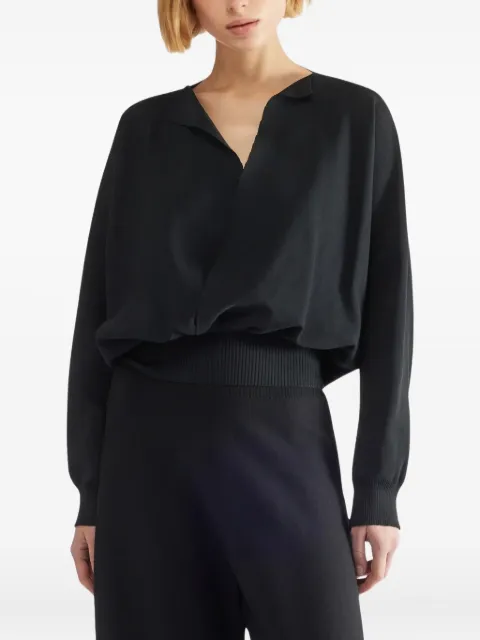 Liviana Conti wrap-neck ribbed sweater