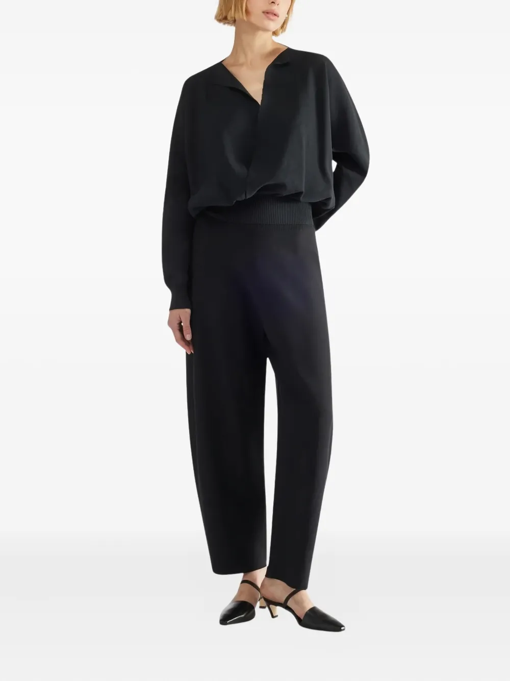 Liviana Conti wrap-neck ribbed sweater | Blouses | Image 2
