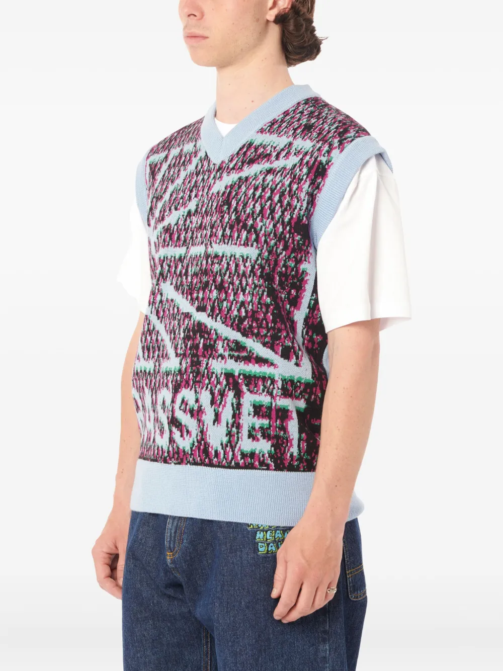 RASSVET Spencer met V-hals en logodetail - Blauw