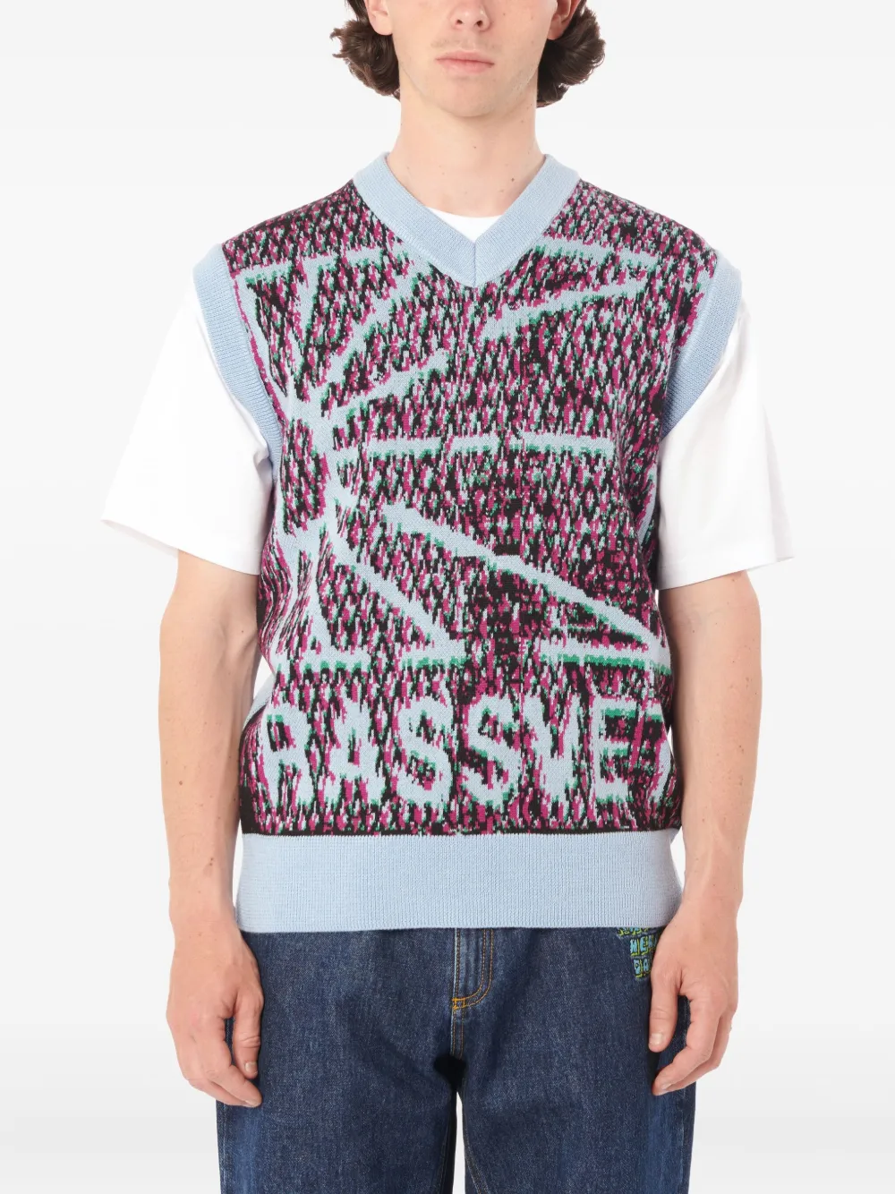 RASSVET logo-detail v-neck vest | Blue | Image 1