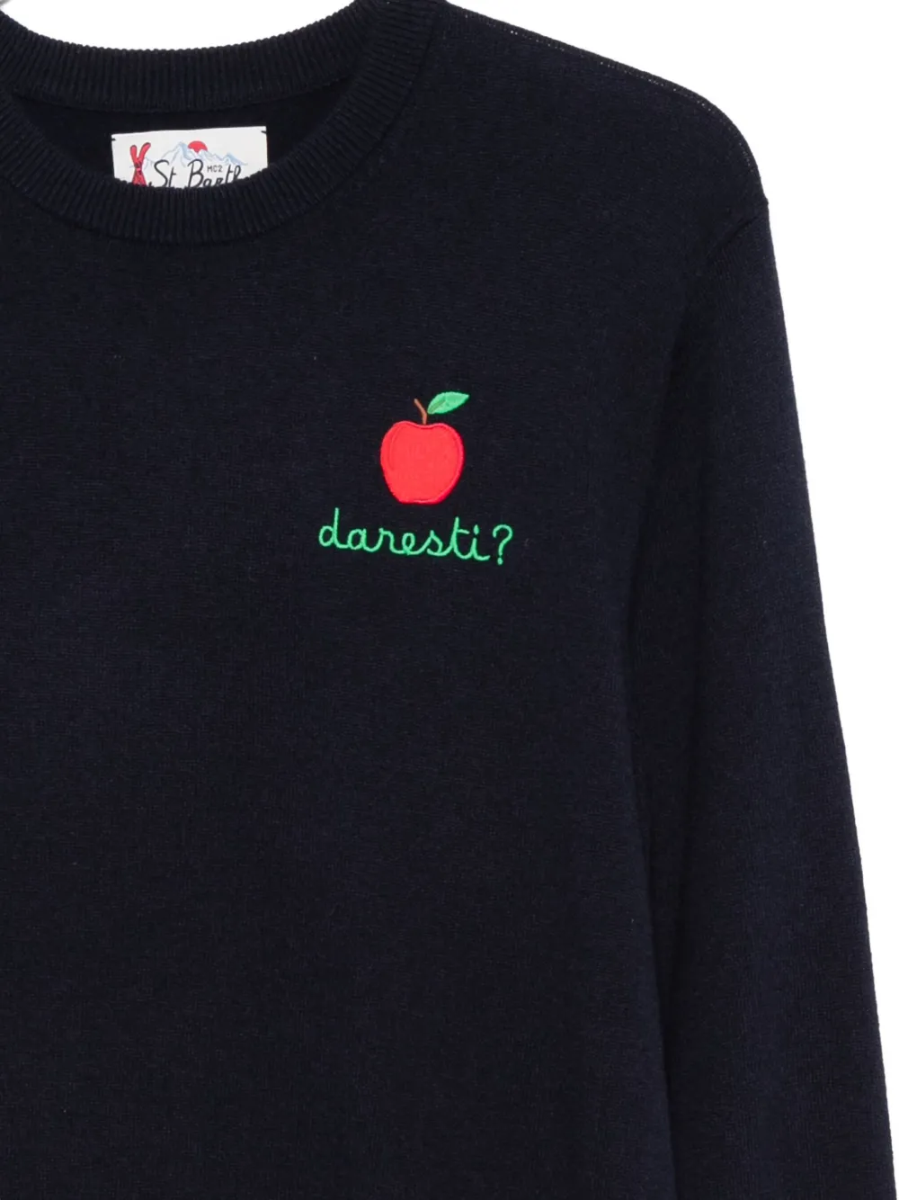 MC2 Saint Barth Trui met geborduurde appel Blauw