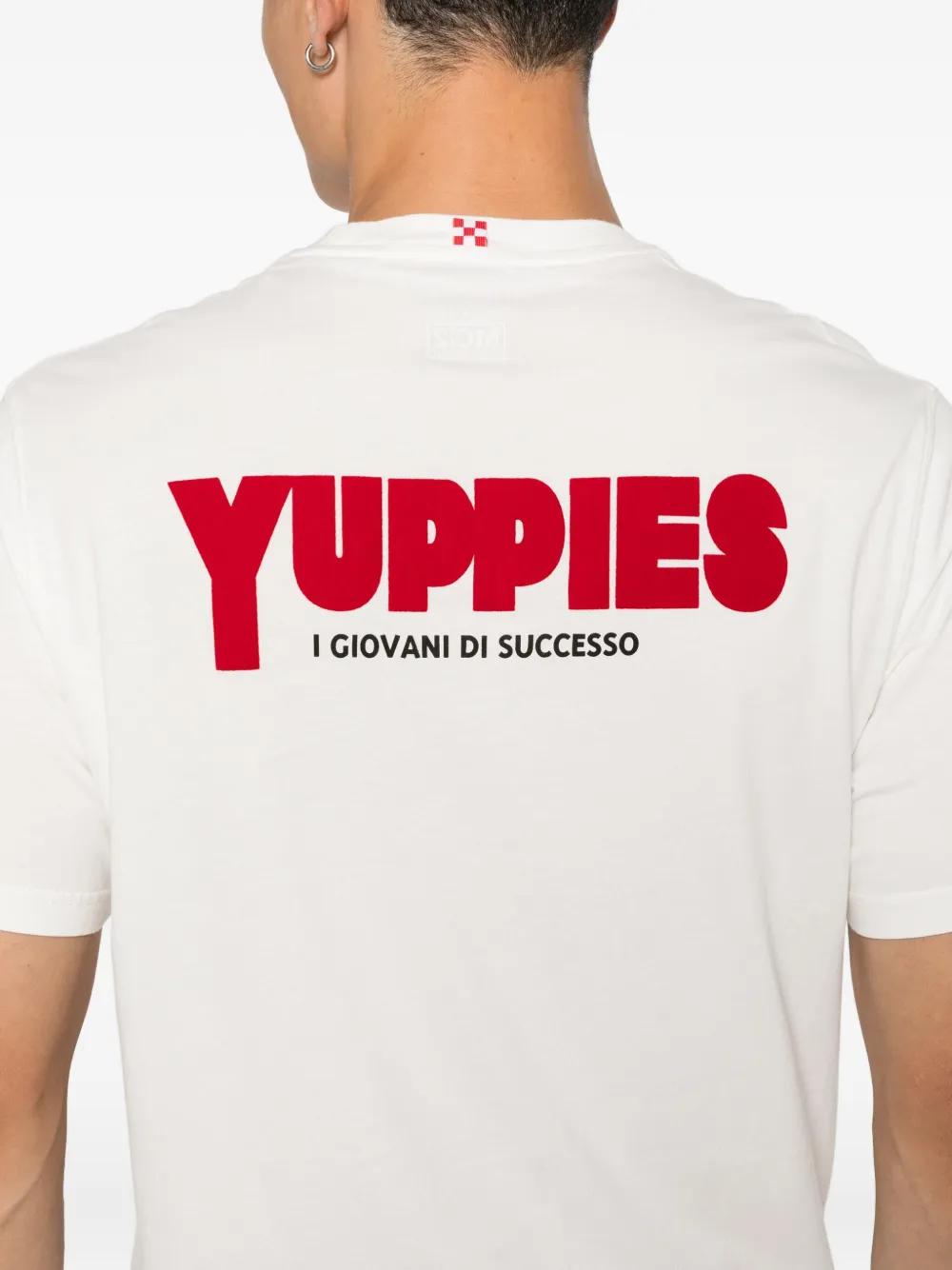 Mc2 Saint Barth X Yuppies Flock Detail T-shirt In White