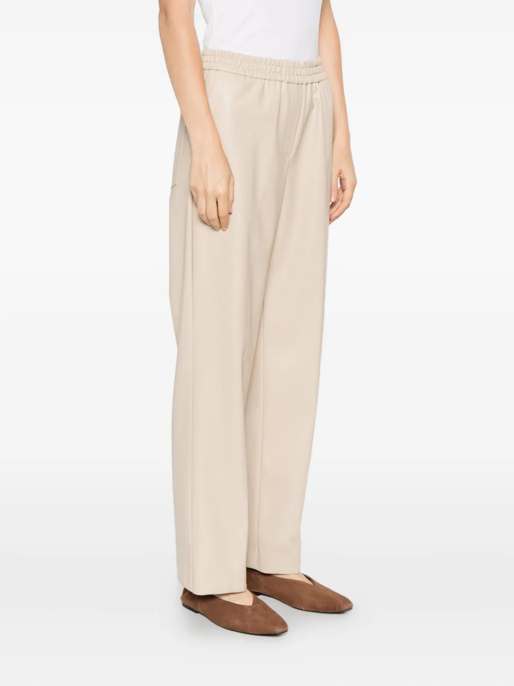 Nude Elasticated Trousers In Gold