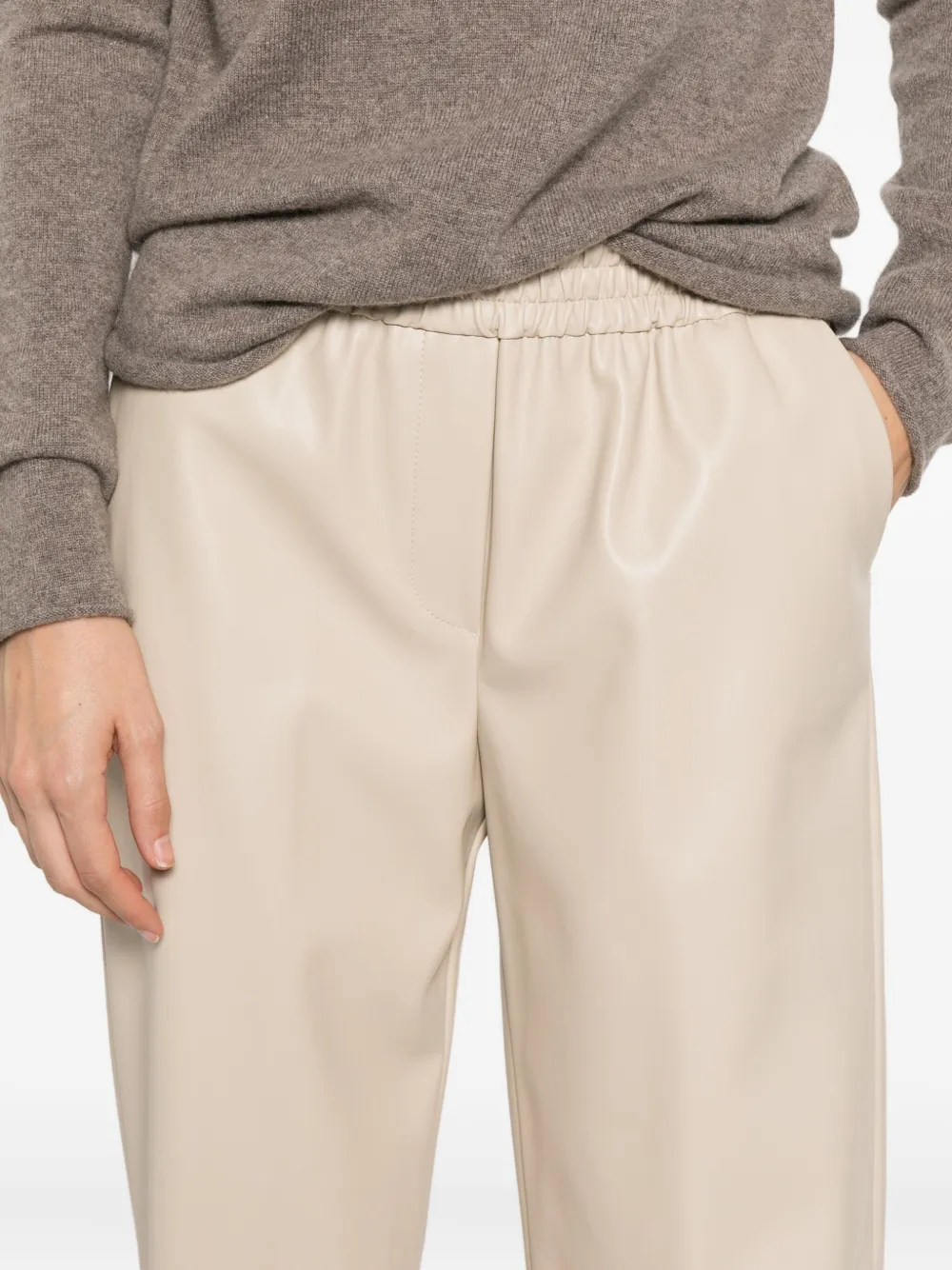 Nude Elasticated Trousers In Gold
