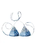 MC2 Saint Barth patchwork triangle bikini top - Blue