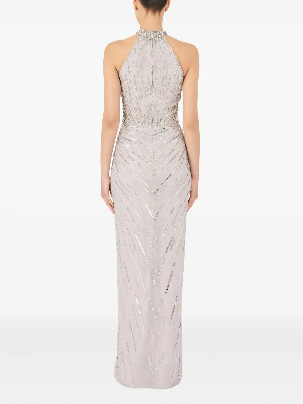 Jenny Packham Carmen Maxi Dress In Gray