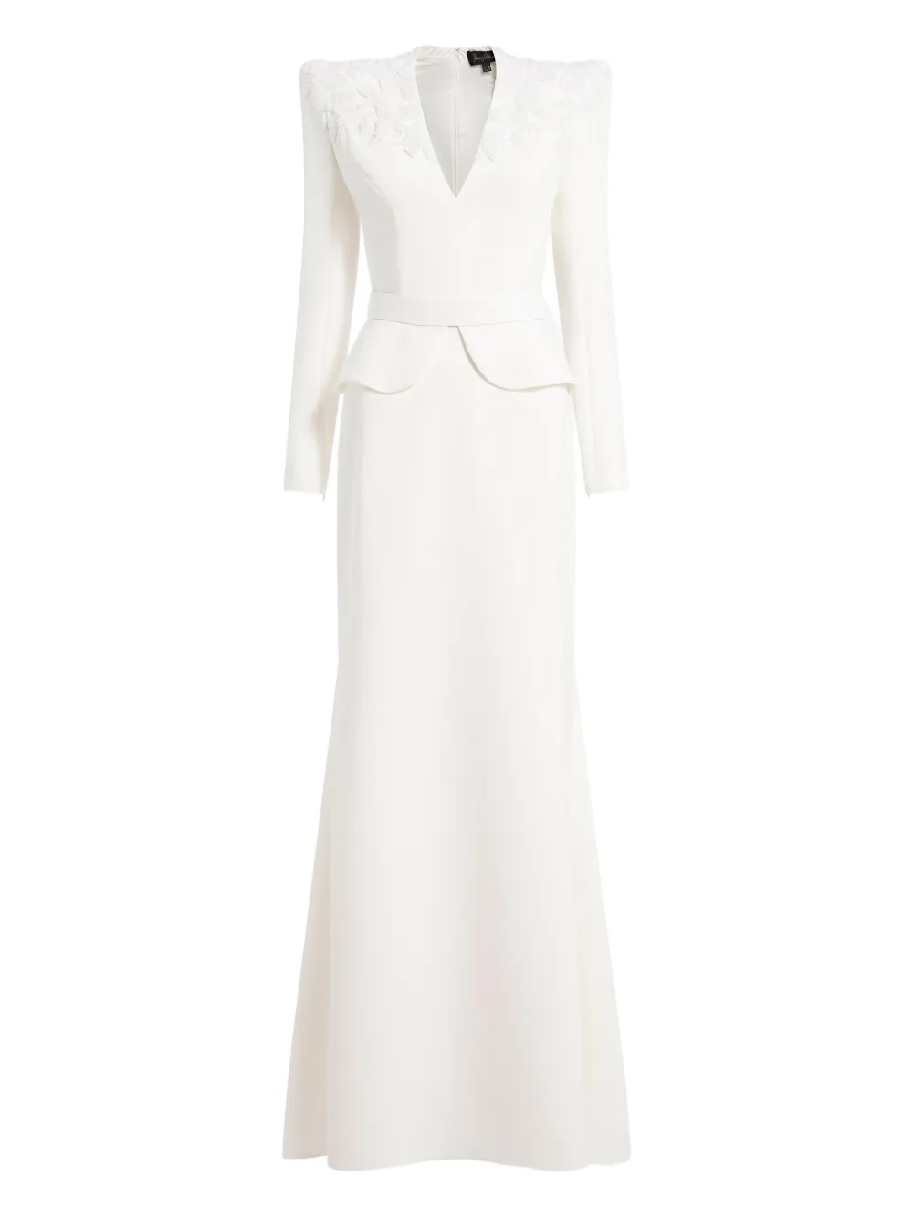 Jenny Packham Night Flowering Beaded Maxi Dress In White