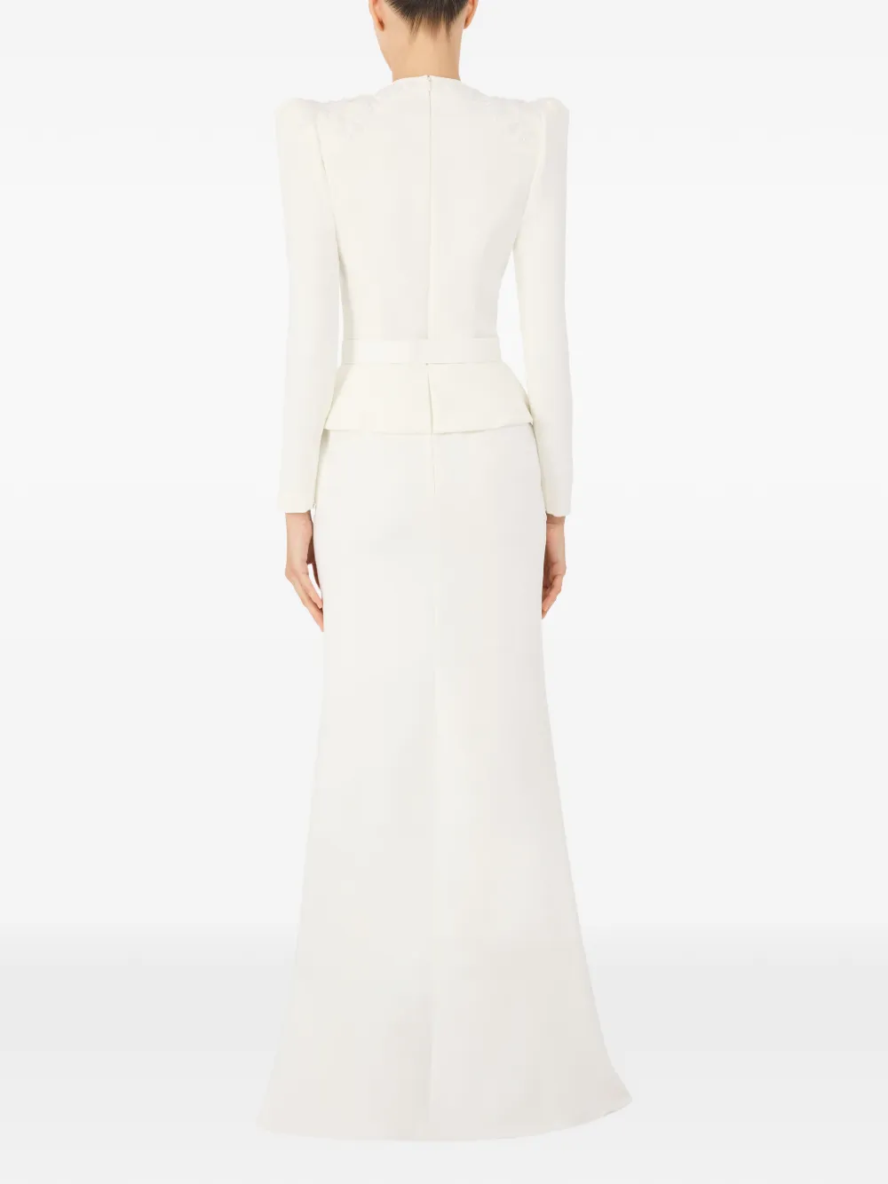 Jenny Packham Night Flowering Beaded Maxi Dress In White