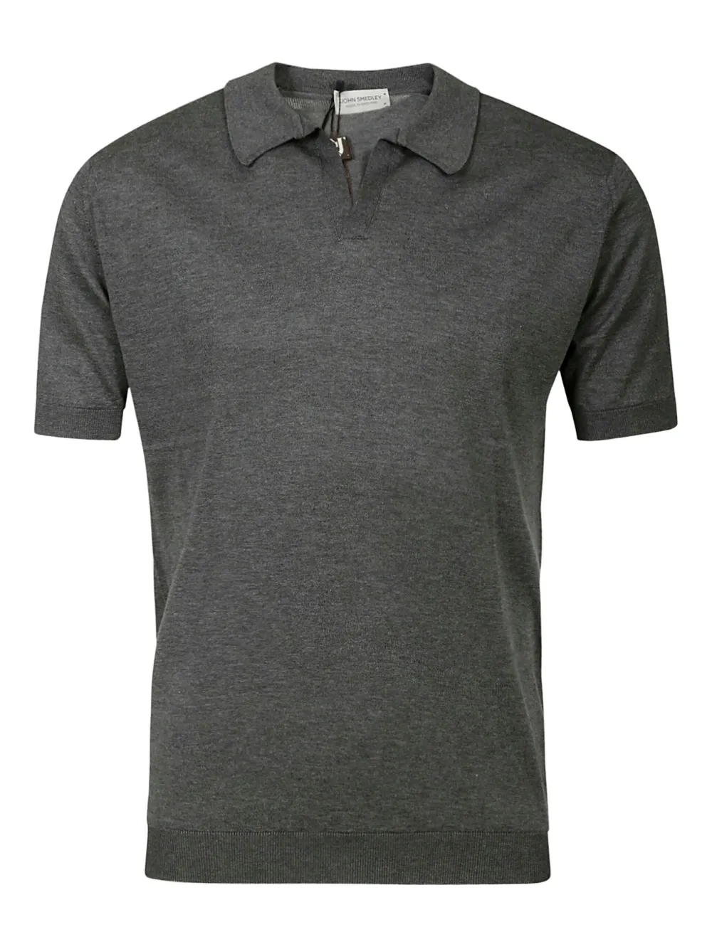 John Smedley V-neck Short-sleeve Polo Shirt In Gray