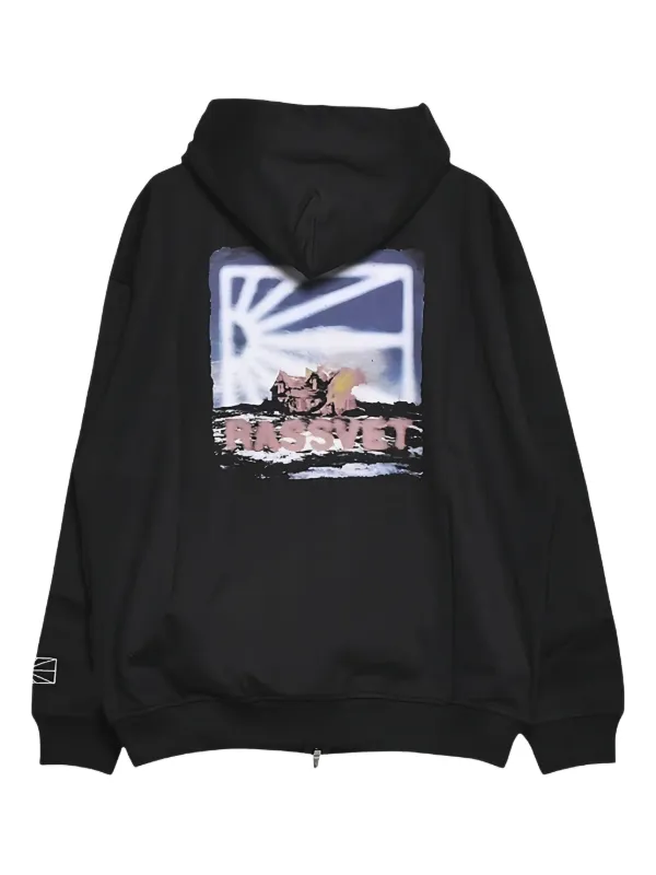 トップス RASSVET House Graphic Zip Hoodie Black S RASSVET zip-front graphic-print Hoodie | Black | FARFETCH