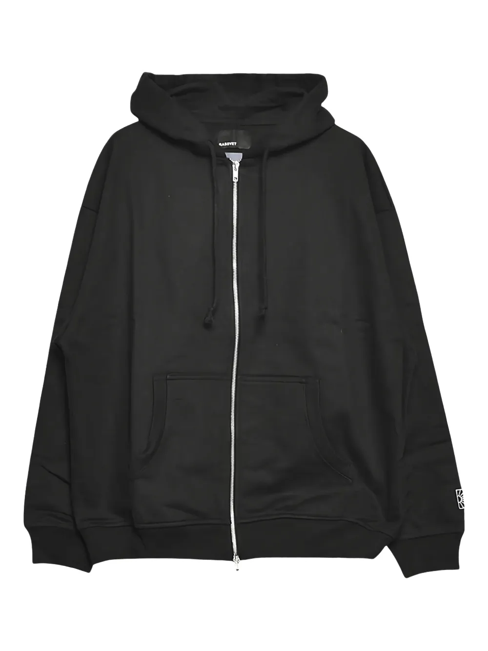 RASSVET zip-front graphic-print hoodie | Black | Image 1