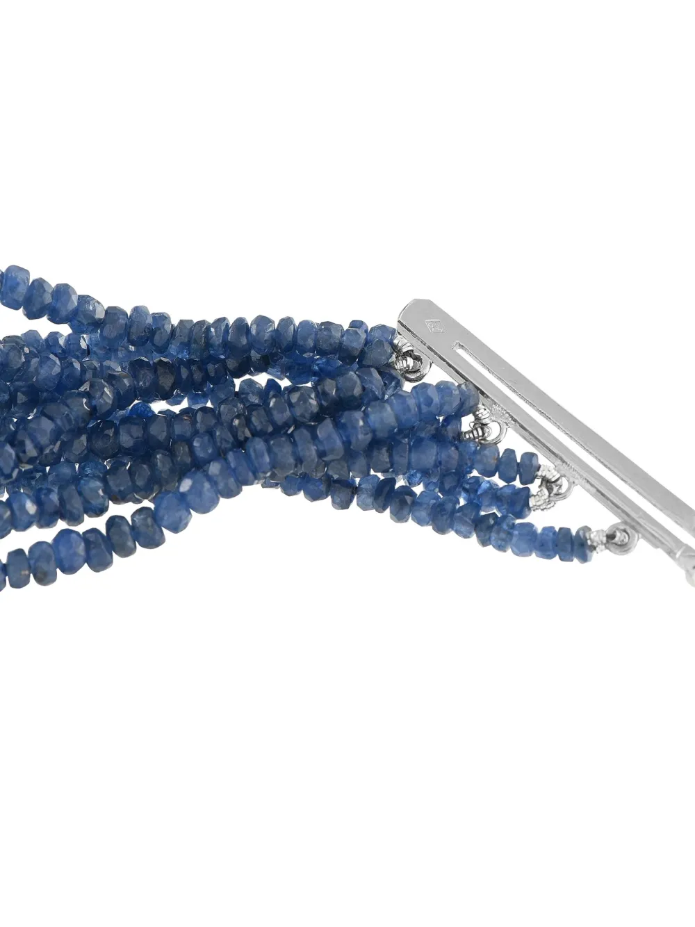 LB Exclusive 18K white gold diamond and sapphire necklace | Image 2
