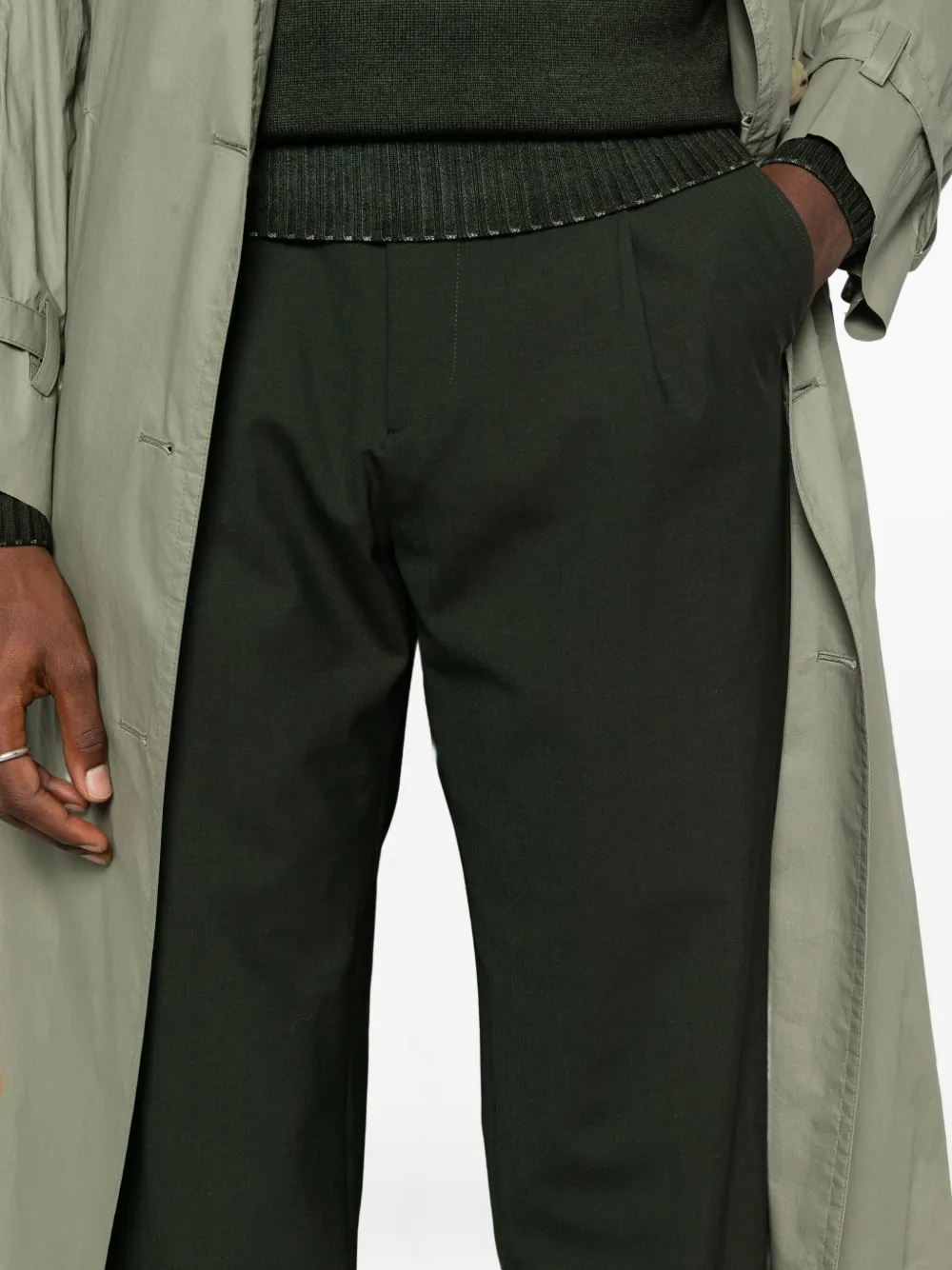 Be Able Pleated Tailored Trousers In Green