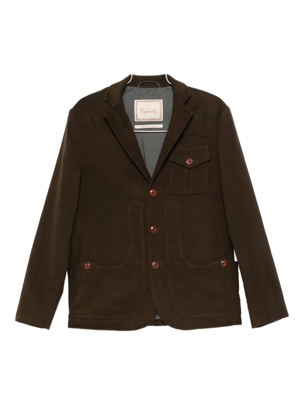 Capalbio Green Jacket With Tailored Design In Brown