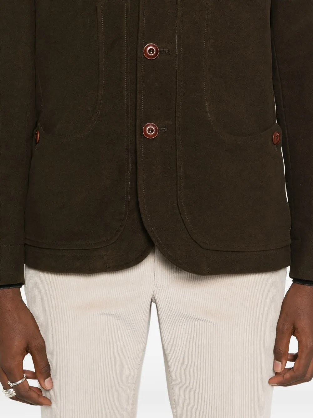 Capalbio Green Jacket With Tailored Design In Brown