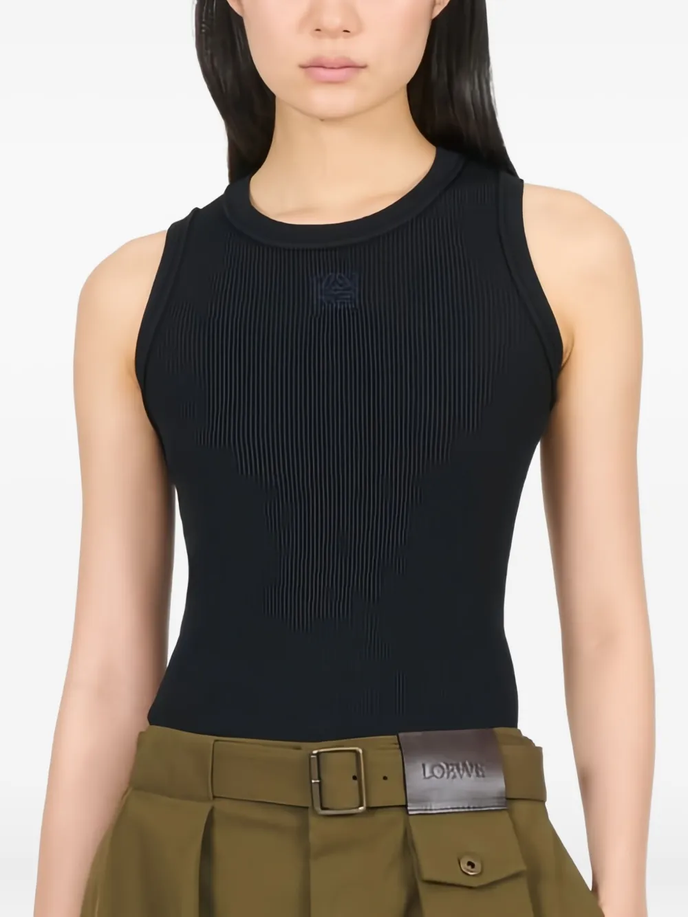 Loewe Ribbed Anagram-logo Tank Top In Black
