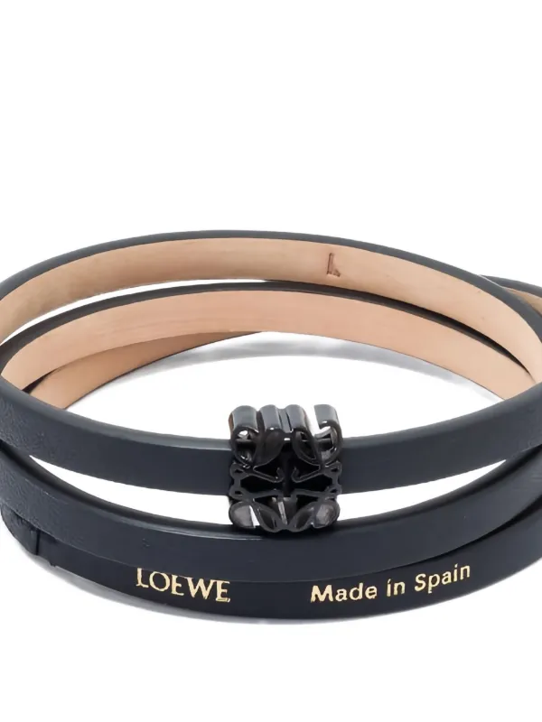 LOEWE アナグラム レザーブレスレット | ブラック | FARFETCH JP