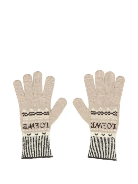 LOEWE logo-embroidered patterned gloves